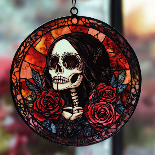 Skull WU2809006CL Stained Glass Suncatcher