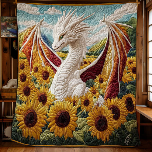 White Dragon Sunflower WY0202085CL Quilt