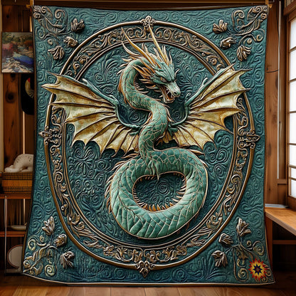 Teal Dragon WY1511015CL Quilt