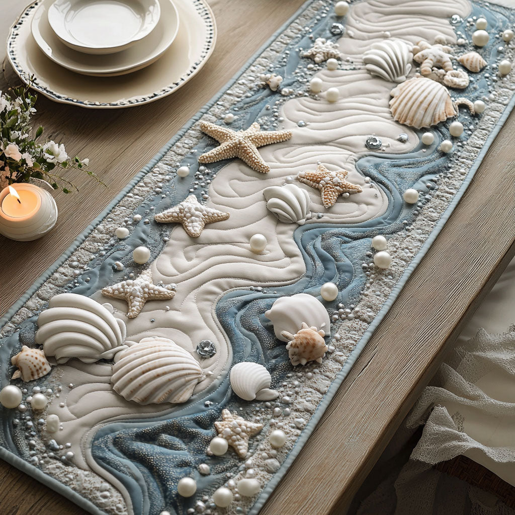 Runner Seashell Ocean Seashell CW1005064CL Quilted Table Runner – Cozzyhomes
