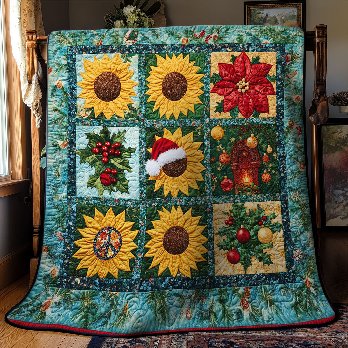 Santa's Sunflower Patch WN2111030CL Quilt