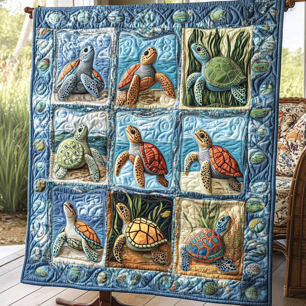 Ocean Inspired Sea Turtles XR2009005CL Quilt