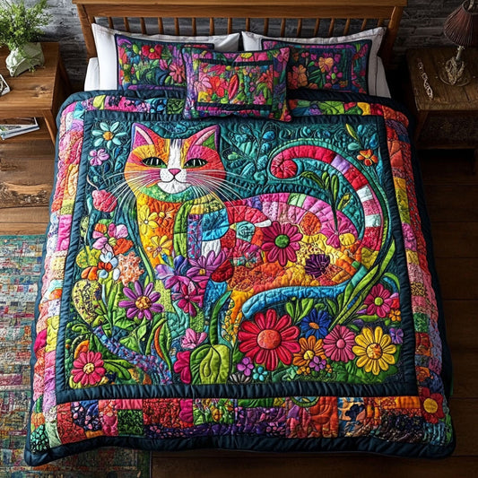 Cat In Flower WY2901014CL Duvet Cover Set