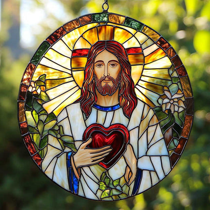 Holy Jesus WN2211086CL Stained Glass Suncatcher