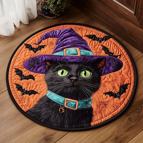 Boo Black Cat CP0707035CL Quilted Round Mat