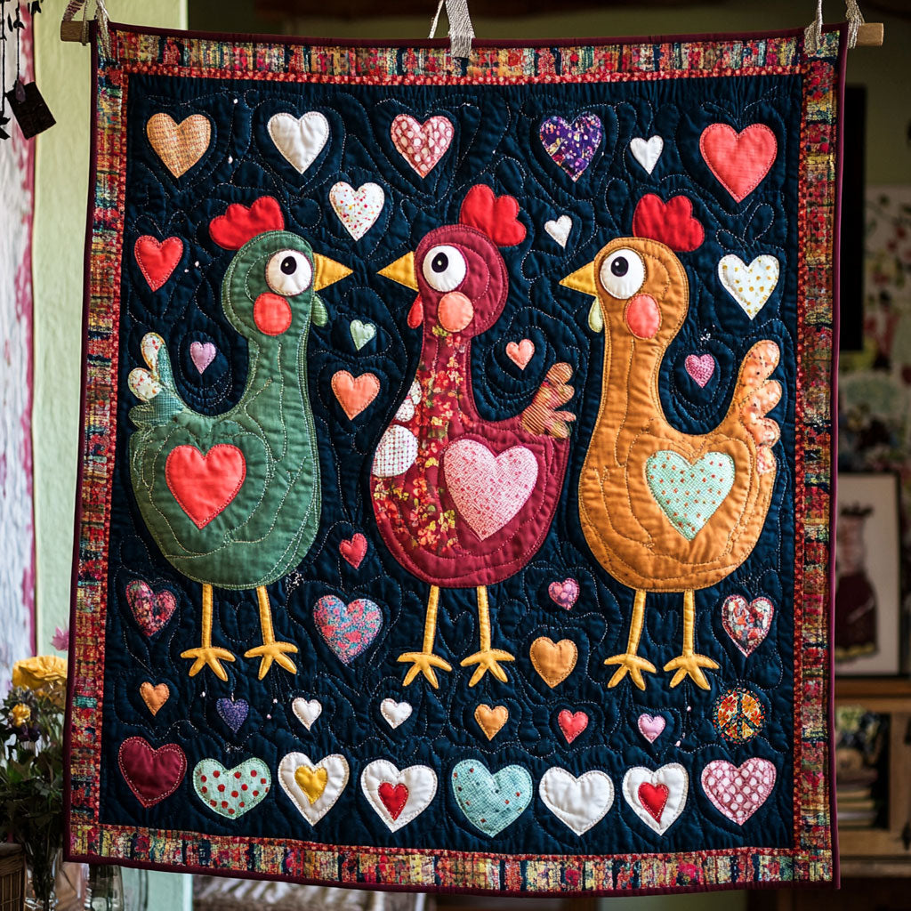 Colorful Chicken WJ2611017CL Quilt