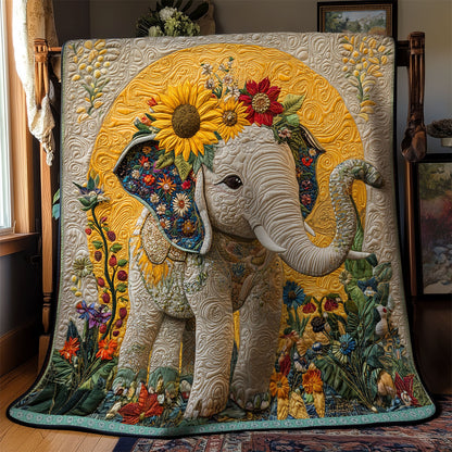 Elephant Sunflower WX1712017CL Quilt
