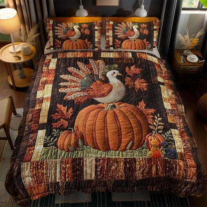 Turkey With Pumpkins WN1010163CL Duvet Cover Set