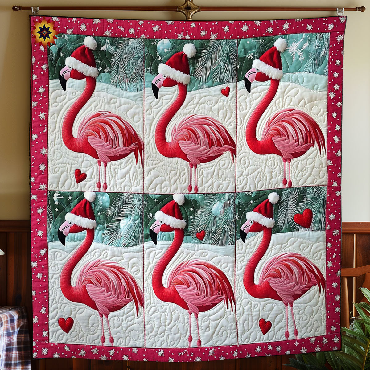 Christmas Flamingo WY0612017CL Quilt