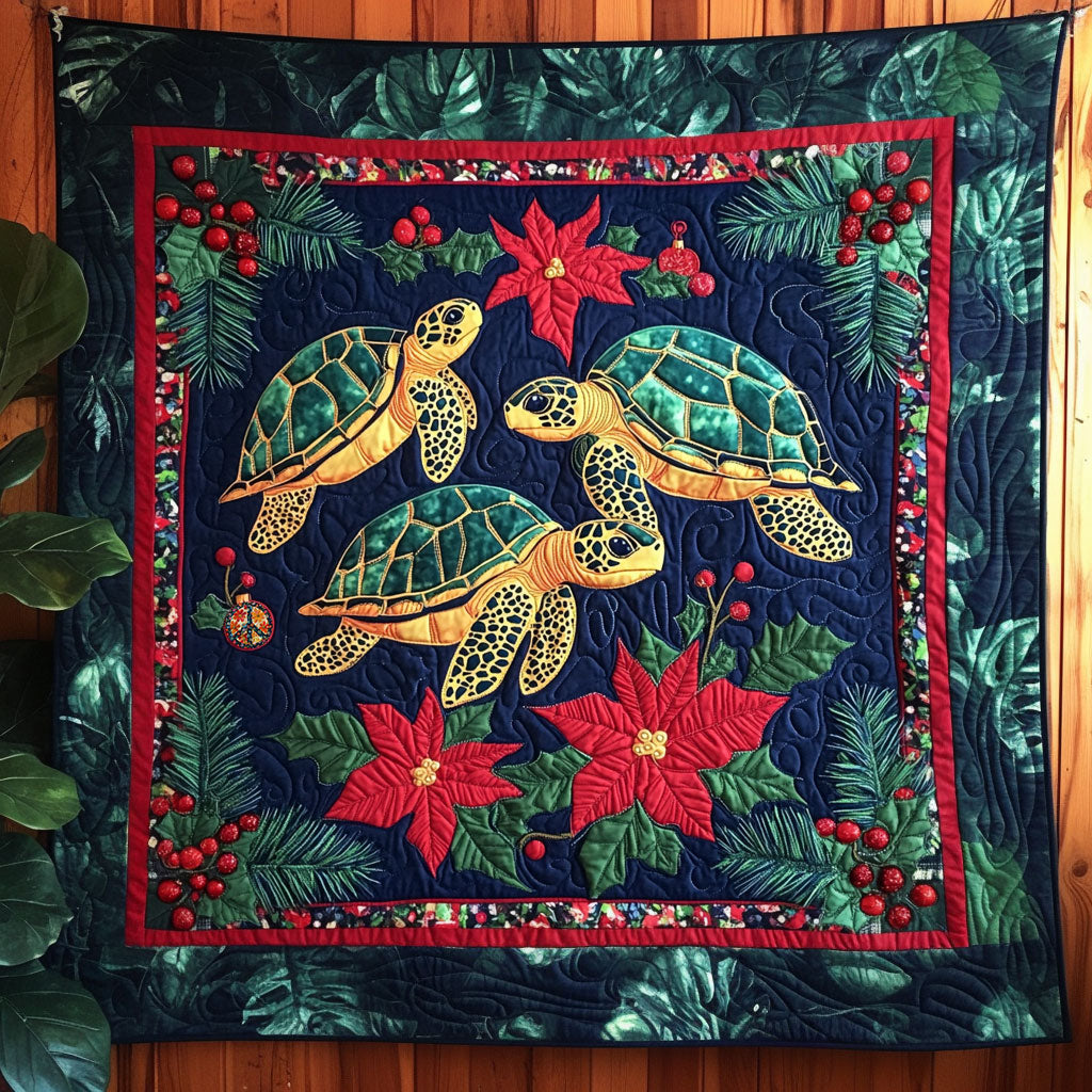 Poinsettia Turtle WJ2111028CL Quilt