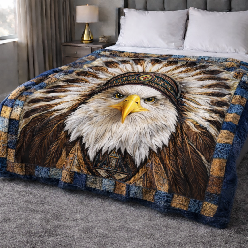 Native Eagle QA2101007CL Faux Fur Throw Blanket