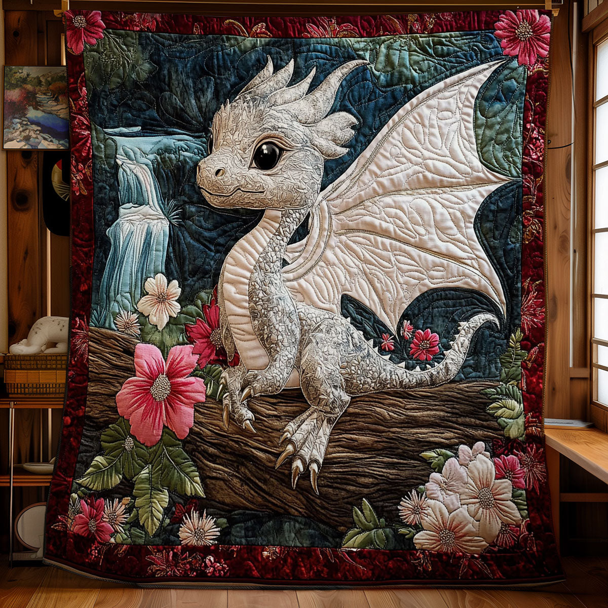 Baby Dragon In Forest WY1001102CL Quilt