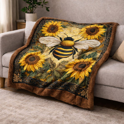 Sunflower & Honeybee KL2101004CL Faux Fur Throw Blanket