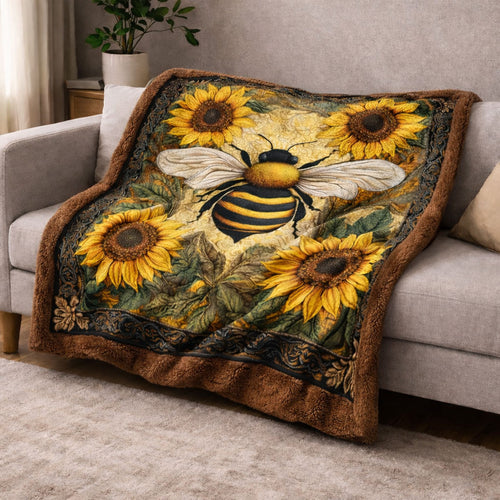 Sunflower & Honeybee KL2101004CL Faux Fur Throw Blanket