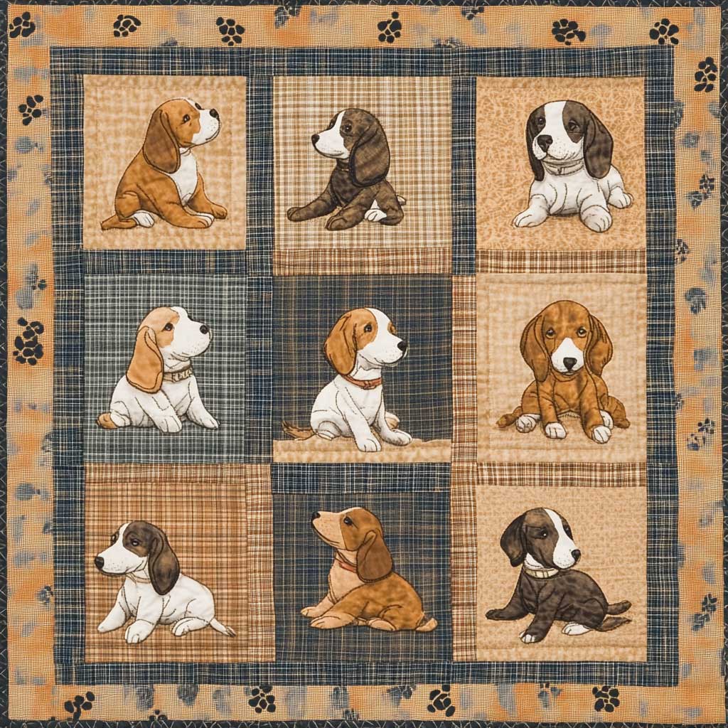 Baby Basset Hound XR0608023CL Quilt