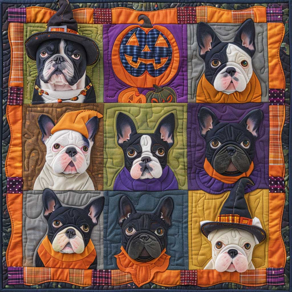 Baby French Bulldog Witches XR1908051CL Quilt