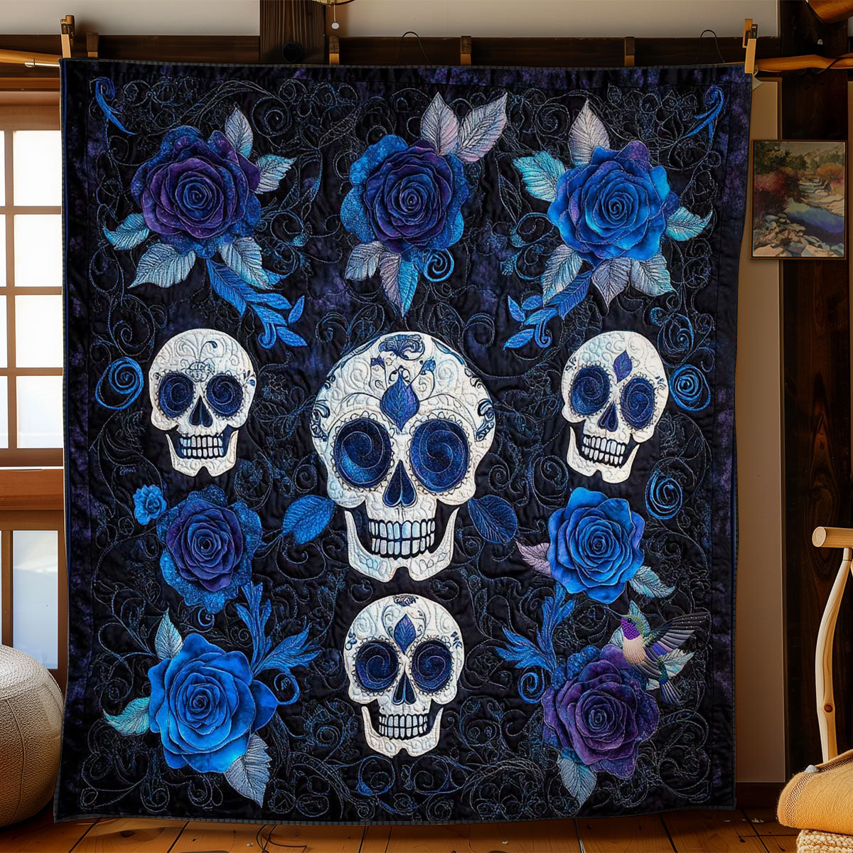 Day Of The Dead Whispers WN2910074CL Quilt