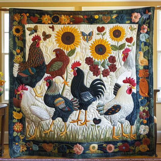 Backyard Chickens XR1508011CL Quilt