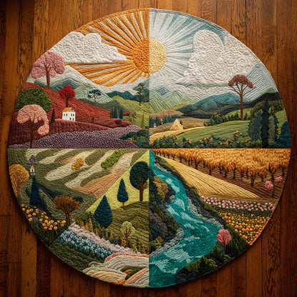 Blooming Season CW1108012CL Quilted Round Mat