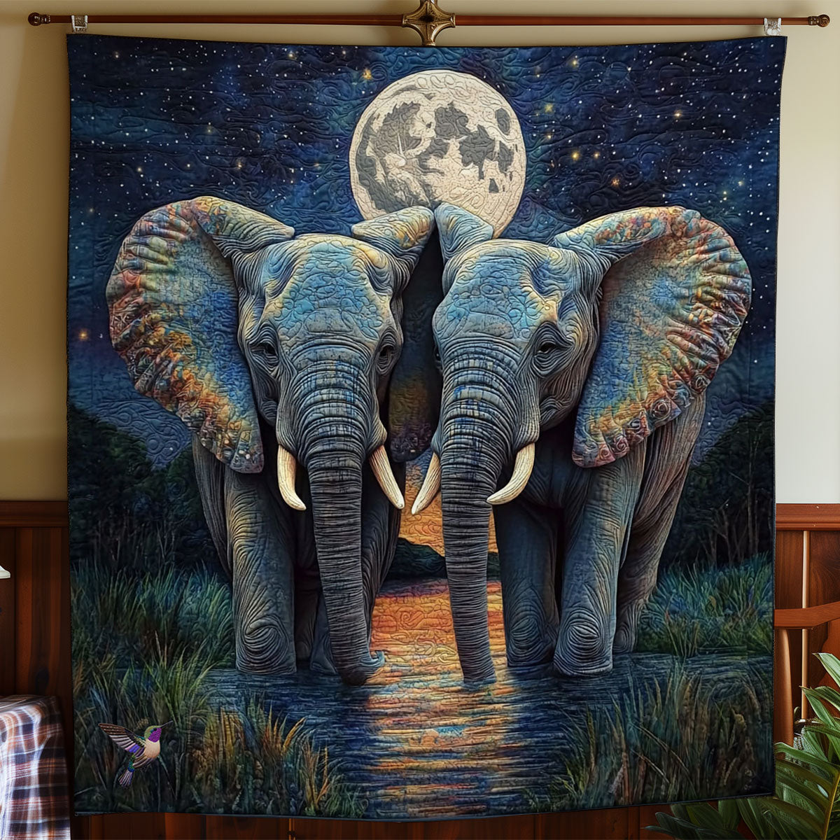 Couple Elephant WY2311037CL Quilt