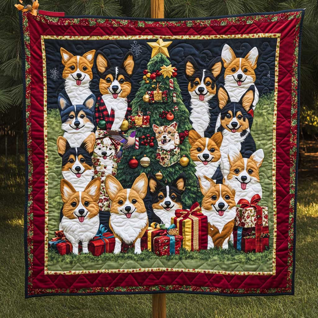 Corgi Christmas Fun WN0910064CL Quilt