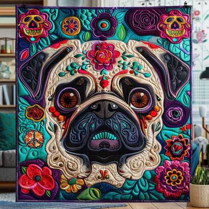 Pug Blossom WN2210002CL Quilt