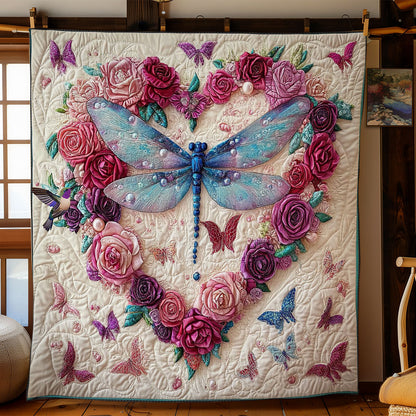 Heart Flower Dragonfly WY0912026CL Quilt