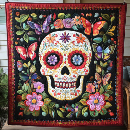 Butterfly Garden Skull WY1811015CL Quilt