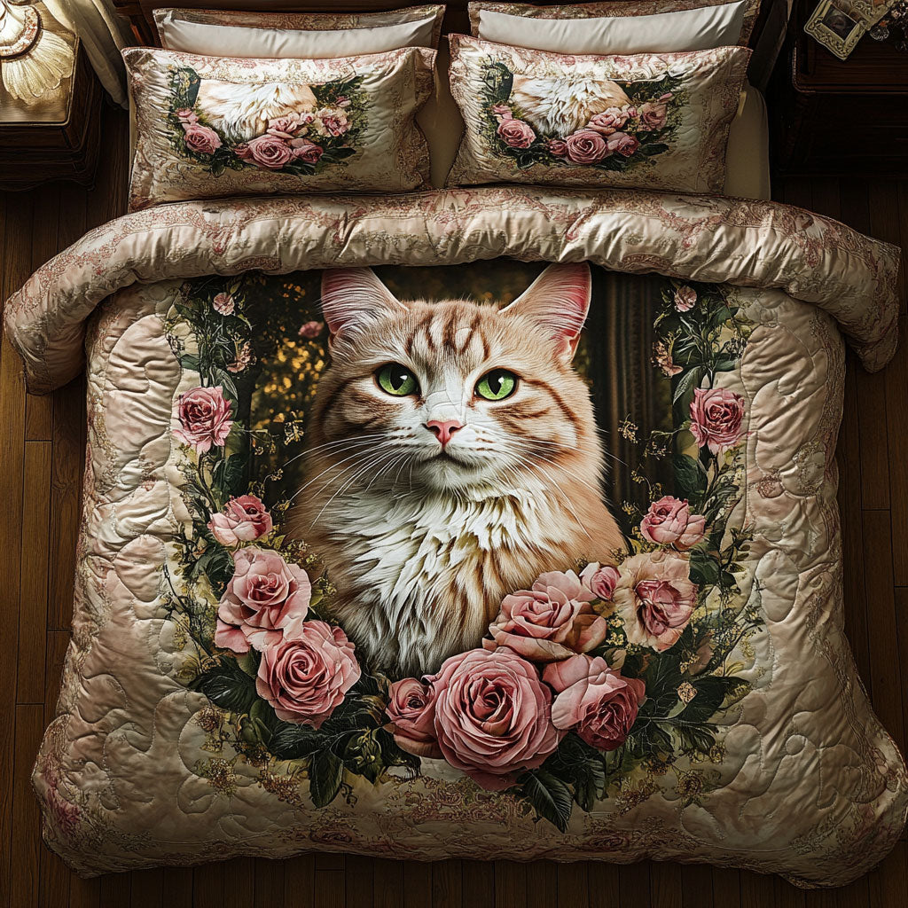 Cat Blooming Roses WT1403066CL Duvet Cover Set