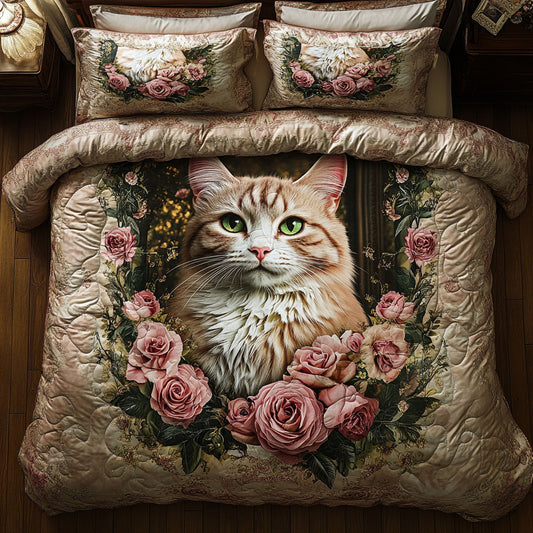 Cat Blooming Roses WT1403066CL Duvet Cover Set