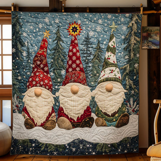 Festive Gnome Gathering WN0512062CL Quilt