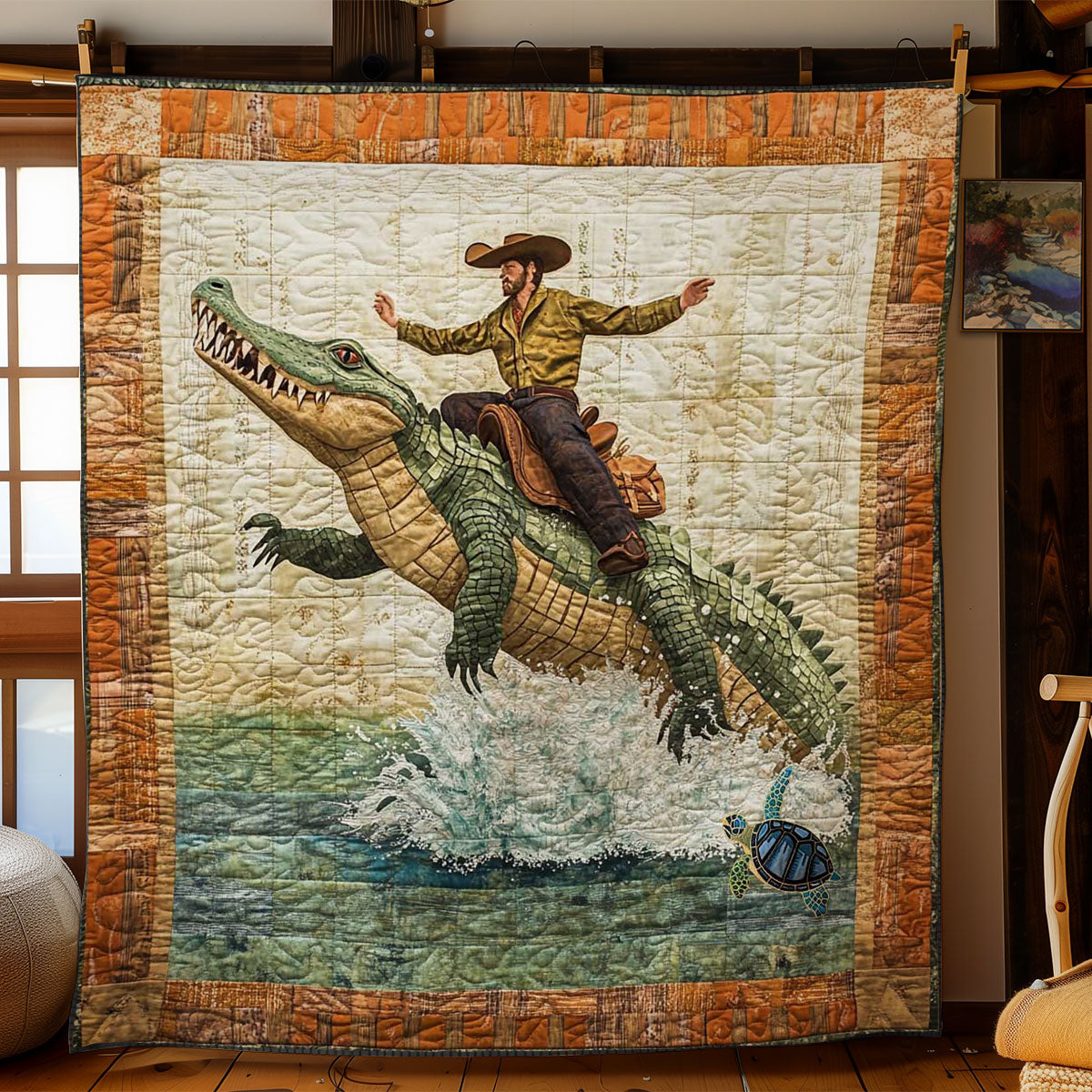 Swamp Rider Cowboy WN0411071CL Quilt