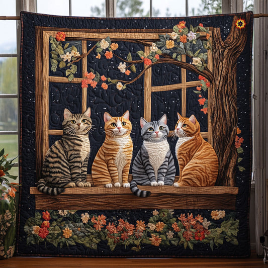 Cute Cat By The Window WJ2711019CL Quilt