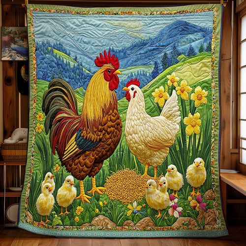 Chicken Family WX1811008CL Quilt