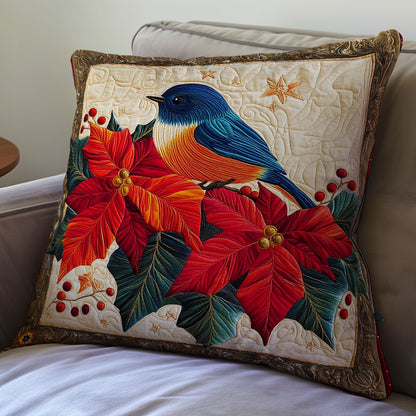 Poinsettia Bird WY0412099CL Quilt Pillow Case