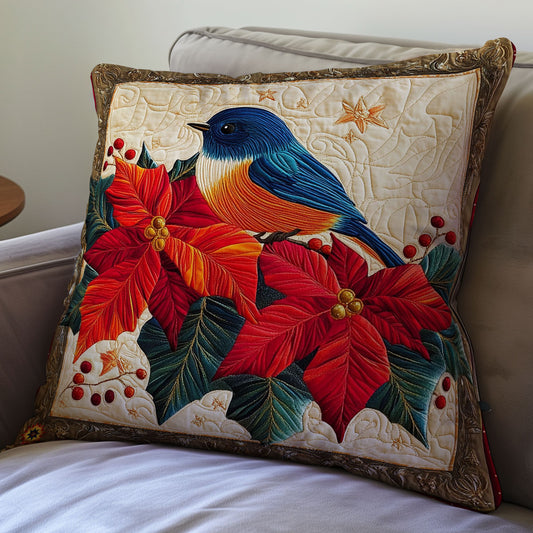 Poinsettia Bird WY0412099CL Quilt Pillow Case