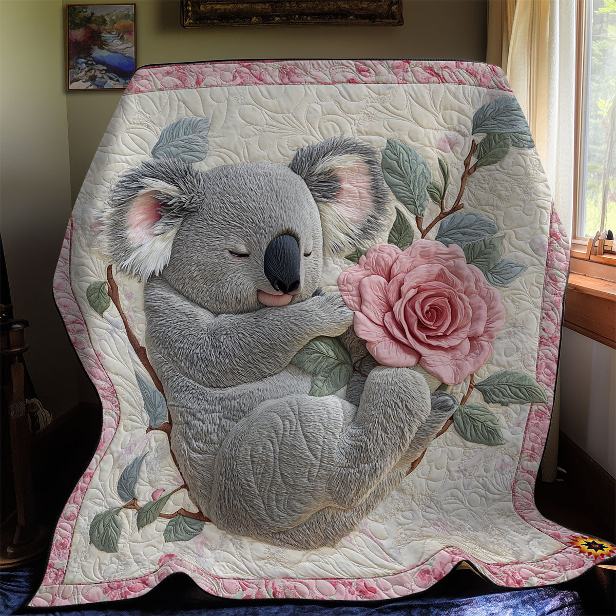 Flower Sleeping Koala WY1411024CL Quilt