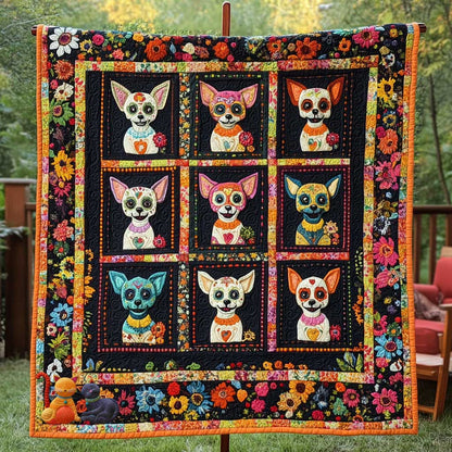 Chihuahua Spirit In Flowers WN0910071CL Quilt