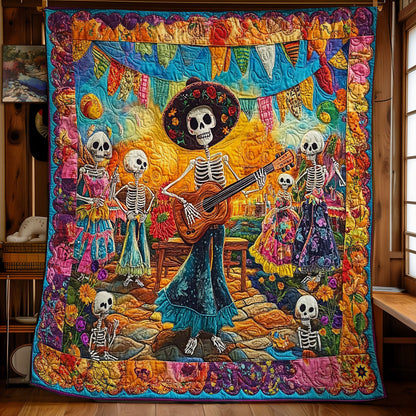 Playing Guitar Skeleton WY2011047CL Quilt