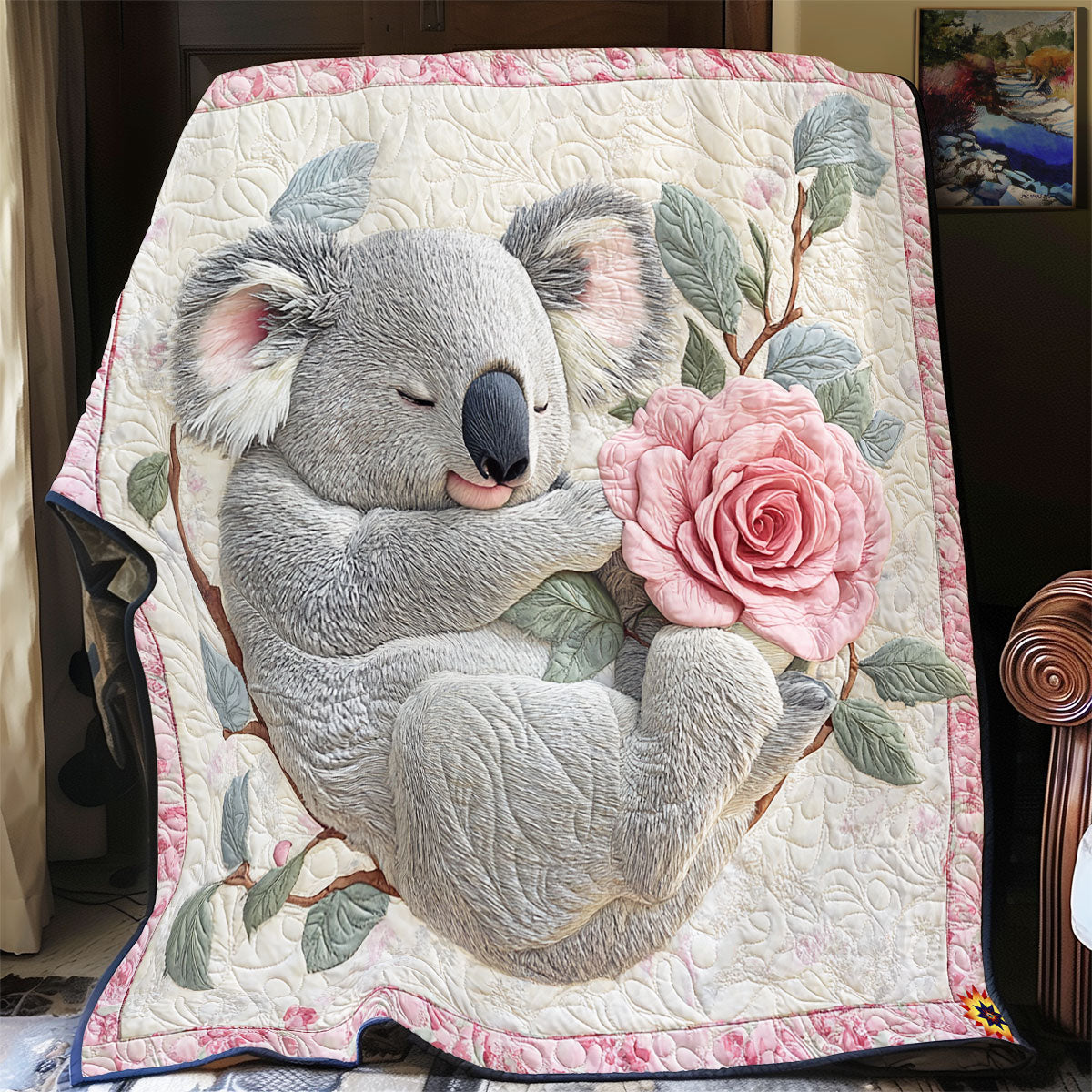 Flower Sleeping Koala WY1411024CL Quilt
