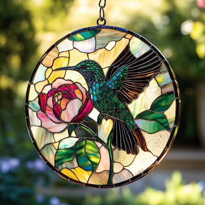 Blooming Hummingbird WN0402025CL Suncatcher