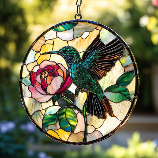 Blooming Hummingbird WN0402025CL Suncatcher
