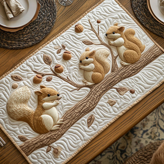 Nutty Adventure CP2804049CL Quilted Table Runner