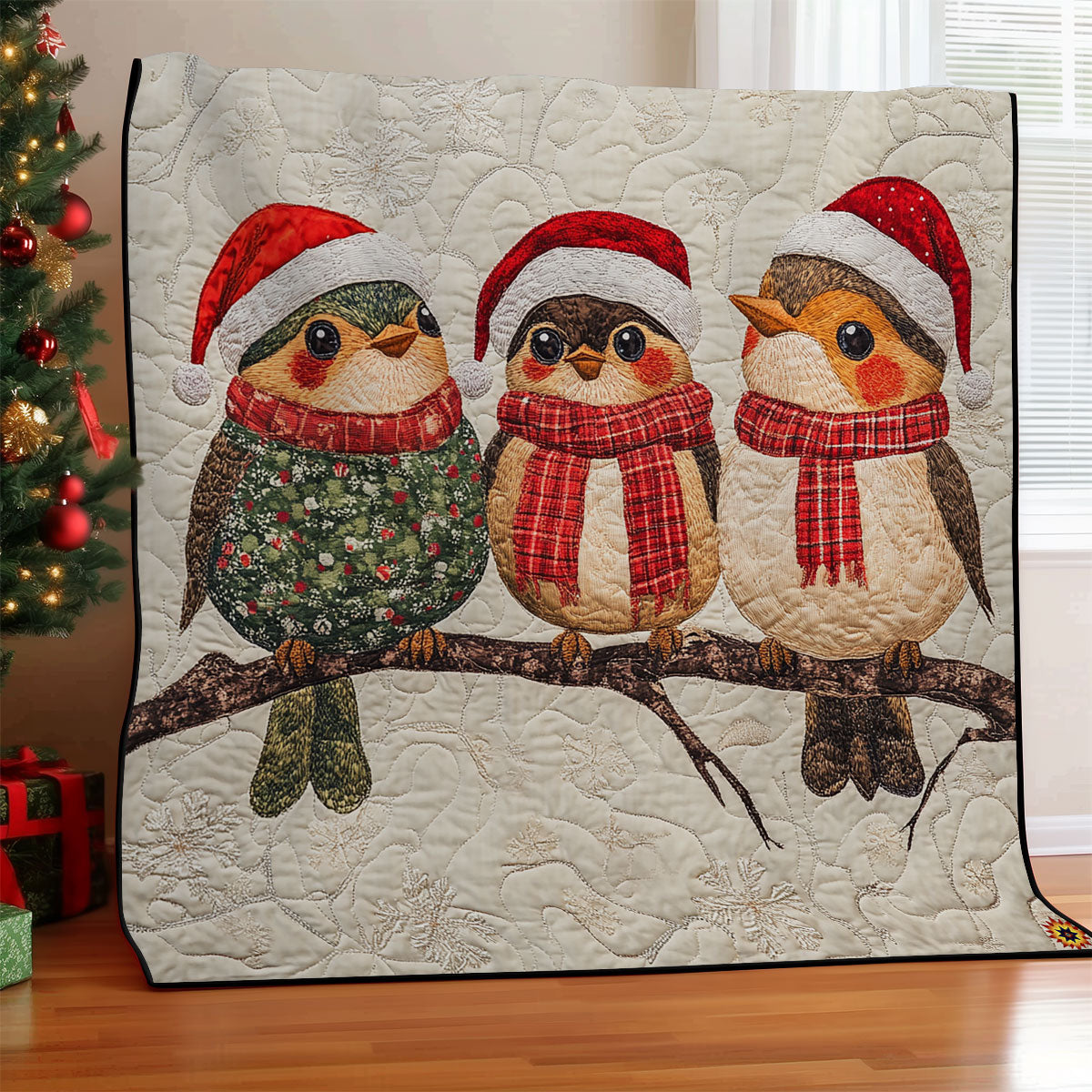 Santa Bird WY0411040CL Quilt