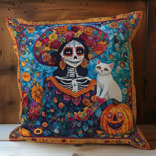 Skeleton And Cat WY1712096CL Quilt Pillow Case