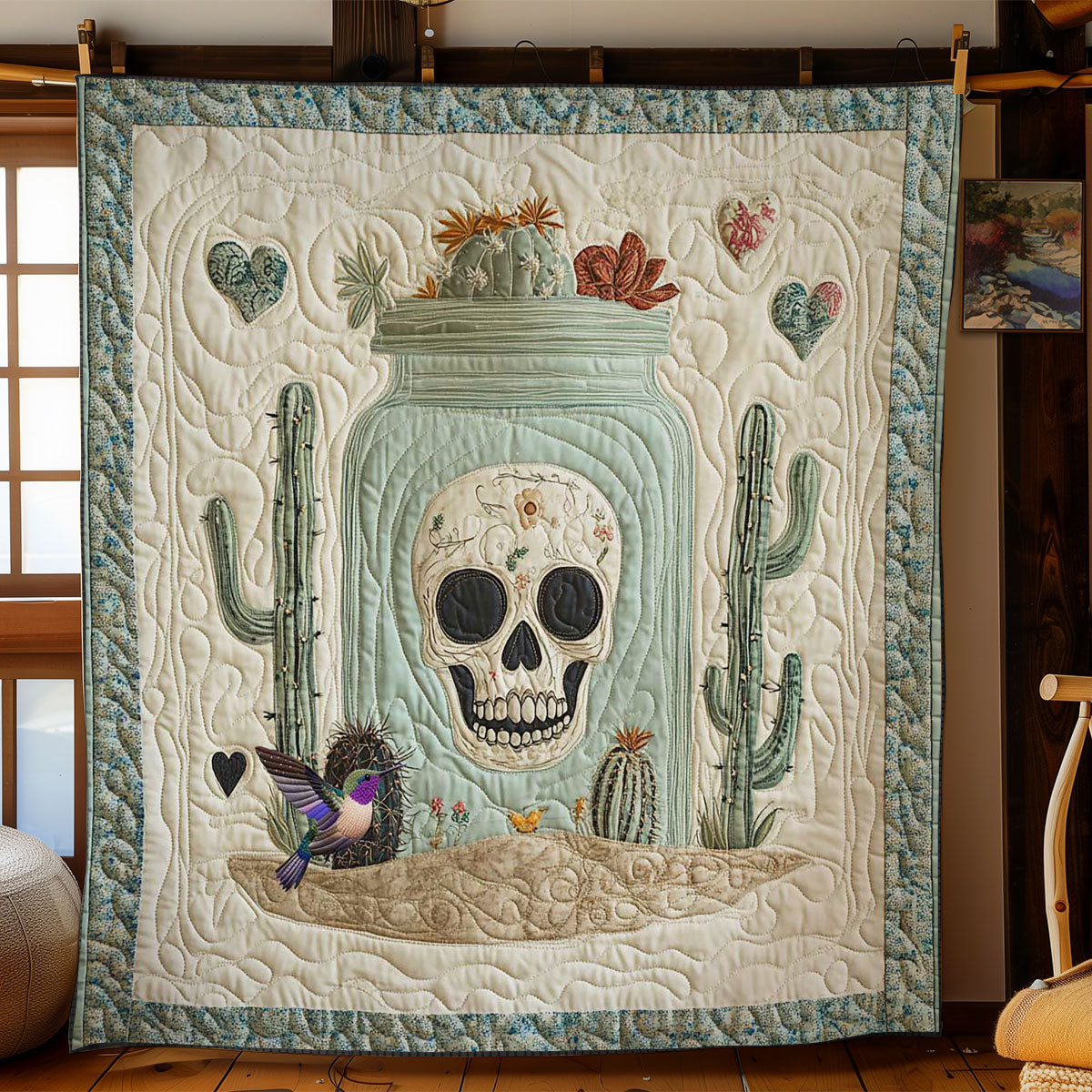 Cactus Skull Jar WN2711026CL Quilt