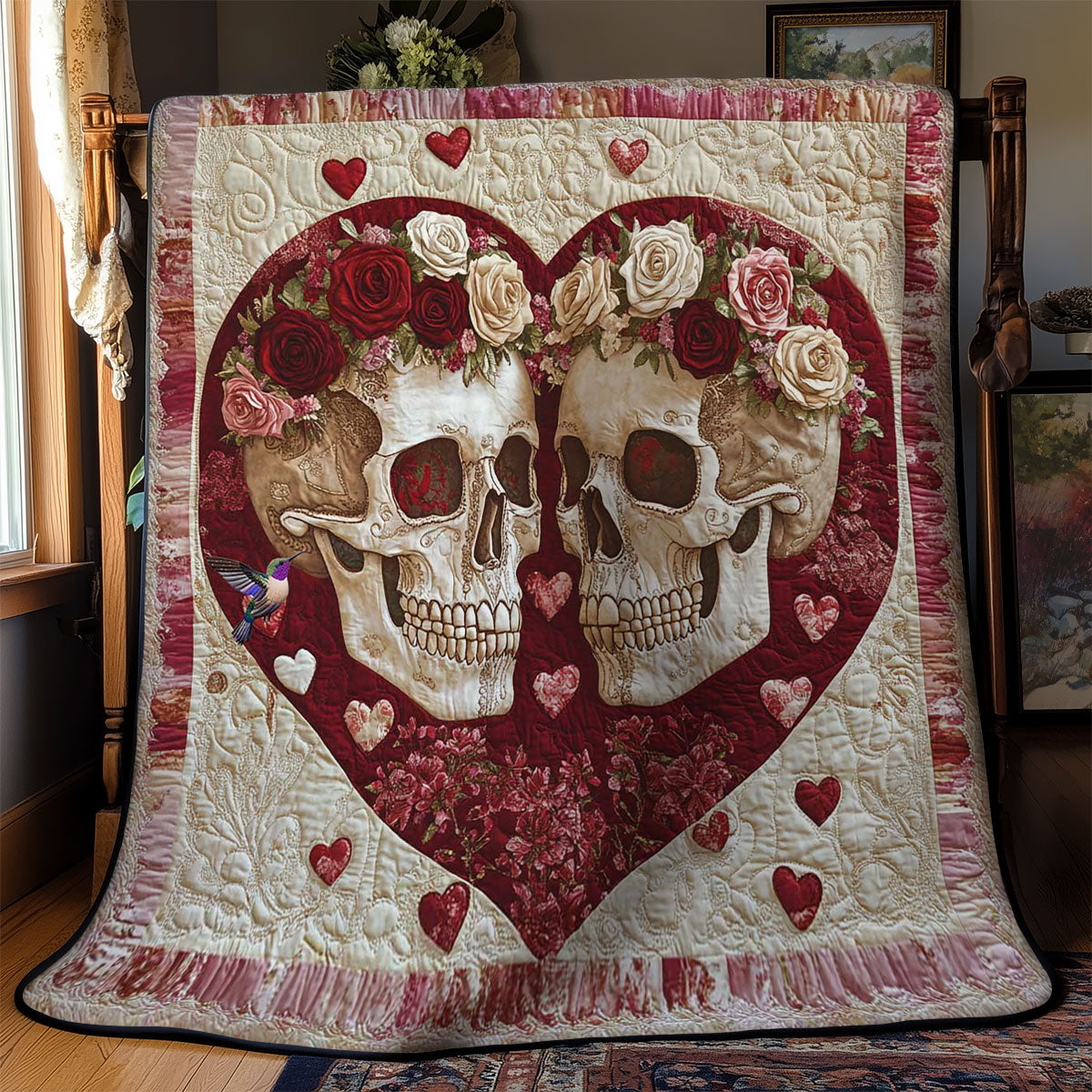 Valentine’s Skull Bloom WN0412004CL Quilt