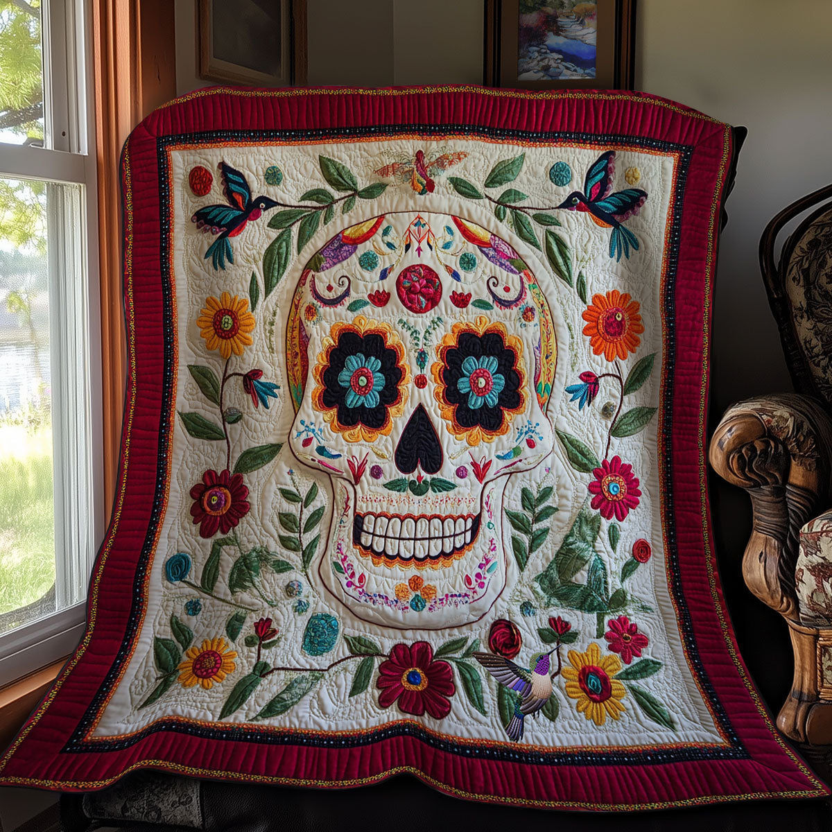 Skull Hummingbird WY1811043CL Quilt