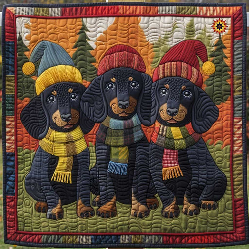 Warmy Dachshund Winter WP0111015CL Quilt