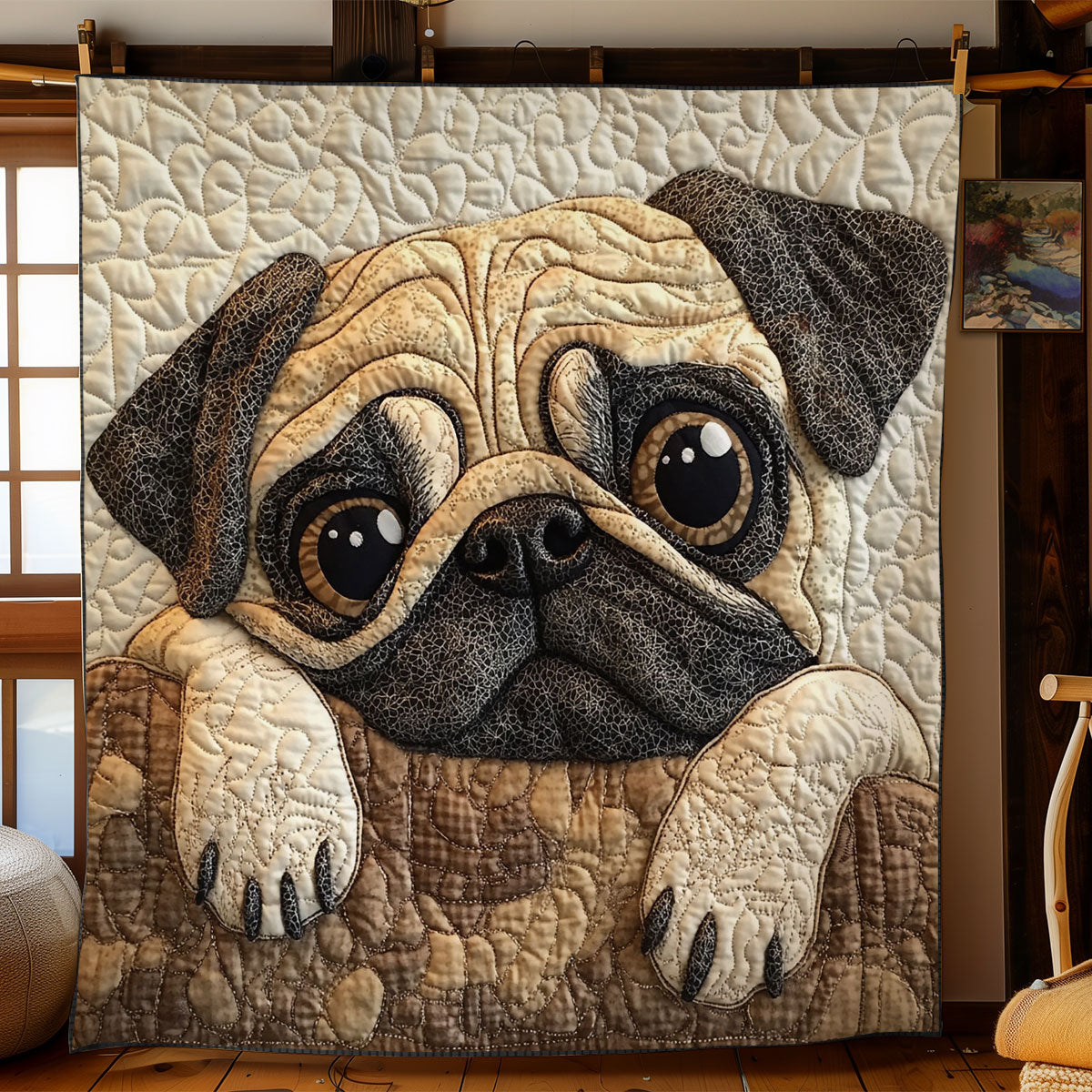 Cute Pug WY1202093CL Quilt
